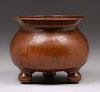 Stickley Brothers Hammered Copper Three-Footed Jardiniere c1910
