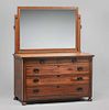 John Bradstreet - St Paul, MN Inlaid Five-Drawer Dresser with Mirror c1910