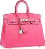 Hermes Limited Edition Candy Collection 25cm Rose Tyrien & Rubis Epsom Leather Birkin Bag with Palladium Hardware  Very Good to Excellent Condition 9.