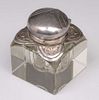 WMF Silver-Plated & Square Crystal Inkwell c1905