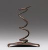 Arts & Crafts Hammered Copper Spiral Stem Vase c1910
