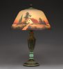 Jefferson Reverse-Painted Scenic Lamp c1920s