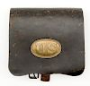 Civil War M1857 .69 Cal. Cartridge Box with Brass US Plate 