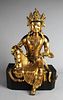 18th Century Gilt Bronze Bodhisattva Statue
