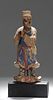 Antique Chinese Wooden Carved Statue Figure