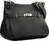 Hermes 37cm Black Togo Leather Jypsiere Bag with Palladium Hardware Very Good to Excellent Condition 14.5" Width x 12" Height x 6" Depth
