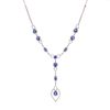 Diamond, Sapphire, 18k White Gold Necklace