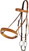 Hermes Natural Sable Ostrich & Vache Naturelle Leather Snaffle Bridle with Dublin Inox Eggbutt Bit Very Good Condition Brow Band: 13" Length Bit: 5.5"