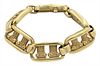 Kieselstein-Cord 18 Karat Gold Large Link Bracelet, each rectangular section with two capitals in each, length 7 1/4 inches, 120 grams.