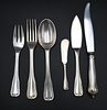 141 Piece Puiforcat Sterling Silver Flatware Set, to include 20 dinner forks, 22 fish forks, 22 tablespoons, 23 fish knives, 22 butter knives, 2 fish 