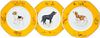Hermes Set of Fifteen; Yellow & White Limoges Porcelain "Chiens Courants et Chiens d'Arret", Sporting Plates Excellent Condition 10" Width x 10" Lengt