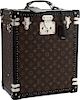 Louis Vuitton Special Order Monogram Macassar Canvas Cave Whiskey Trunk with Crystal & Silver Service Excellent Condition 13" Width x 16" Height x 8" 