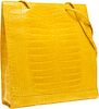 Fendi Shiny Yellow Crocodile Tote Bag Very Good Condition 13.5" Width x 15.5" Height x 3.5" Depth