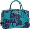 Prada Turchese Blue Tropical Saffiano Leather TV Bag with Gold Hardware Excellent Condition 12" Width x 8" Height x 3.5" Depth