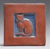 Moravian Tile Co Cat Tile c1910s