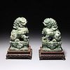 Pair of Chinese Carved Hardstone Foo Lions