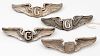 WWII Glider Pilot's Wings, Lot of 4 