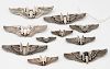 WWII Aerial Gunner's Pin-Back Wings, Lot of 10  