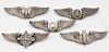 WWII Aviation Wings by Luxenberg, Lot of 5 