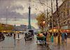 Edouard-Léon Cortès (French, 1882-1969) Place de la Bastille Oil on canvas