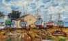 Michele Cascella (Italian, 1892-1989) Portofino Boat Works Oil on canvas