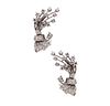 Art Deco 1940 platinum clips-earrings with 2.88 Cts in VS diamonds