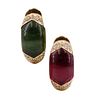 Bvlgari Tronchetto Diamond & tourmalines 18k Earrings