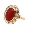 Oxblood Coral & 14k Gold Ring