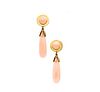 Cellino earrings in 18 kt gold with angel's skin corals