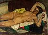 JOSÉ MARÍA MALLOL SUAZO (Barcelona, 1910 - 1986). 
"Nude lying". 
Oil on canvas.