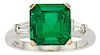 Colombian Emerald, Diamond, Platinum, Gold Ring, Tiffany & Co.