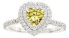 Fancy Vivid Yellow Diamond, Diamond, Platinum Ring