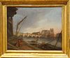 LONDON, THAMES RIVER OIL PAINTING