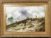 CATHEDRAL SHEEP LANDSCAPE OIL PAINTING
