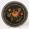 Rare Reticulated Tole Decorated Tray