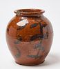 Redware Jar with Abstract Decoration