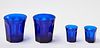 Two Cobalt Blue Tumblers Two Tasters