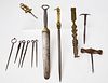 Lot of Hand Wrought Iron and Brass Tools