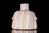AN EGYPTIAN BANDED ALABASTER OINTMENT JAR