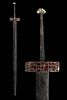 A MEROVINGIAN IRON SPATHA SWORD WITH ALMANDINE GARNET AND ROCK-CRYSTAL POMMEL