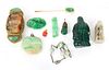 A Bag of Jade Jewelry and Malachite Carving