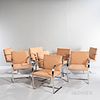Eight Ludwig Mies van der Rohe (German, 1886-1968) for Knoll Associates Brno Chairs