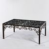 Wrought Iron and Glass Coffee Table