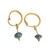 Pair of earrings. Rome, II-III centuries AD. 
In gold and hard stone.