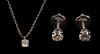 A Tiffany & Co. Diamond Pendant and Stud Earrings