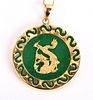 A Jade Dragon Pendant on Gold Neck Chain