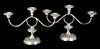 Pair of Kirk weighted sterling 3-light candelabra