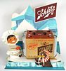 1960 Schlitz Beer "Eskimo Sled" 6-Pack display With 12oz Cans, Milwaukee, Wisconsin