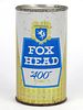 1963 Fox Head "400" Beer 12oz 65-32, Flat Top, Sheboygan, Wisconsin