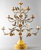Spanish Rococo Style Tree of Life Tole Candelabra